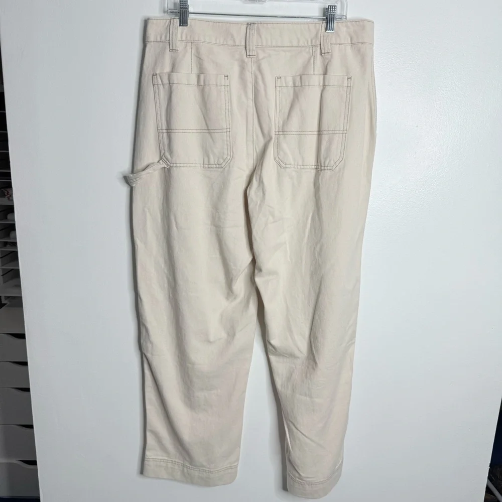 NWT Old Navy Utility Straight High‎ Rise Beige Size 14 Minimalist Neutral Modern - Picture 3 of 10